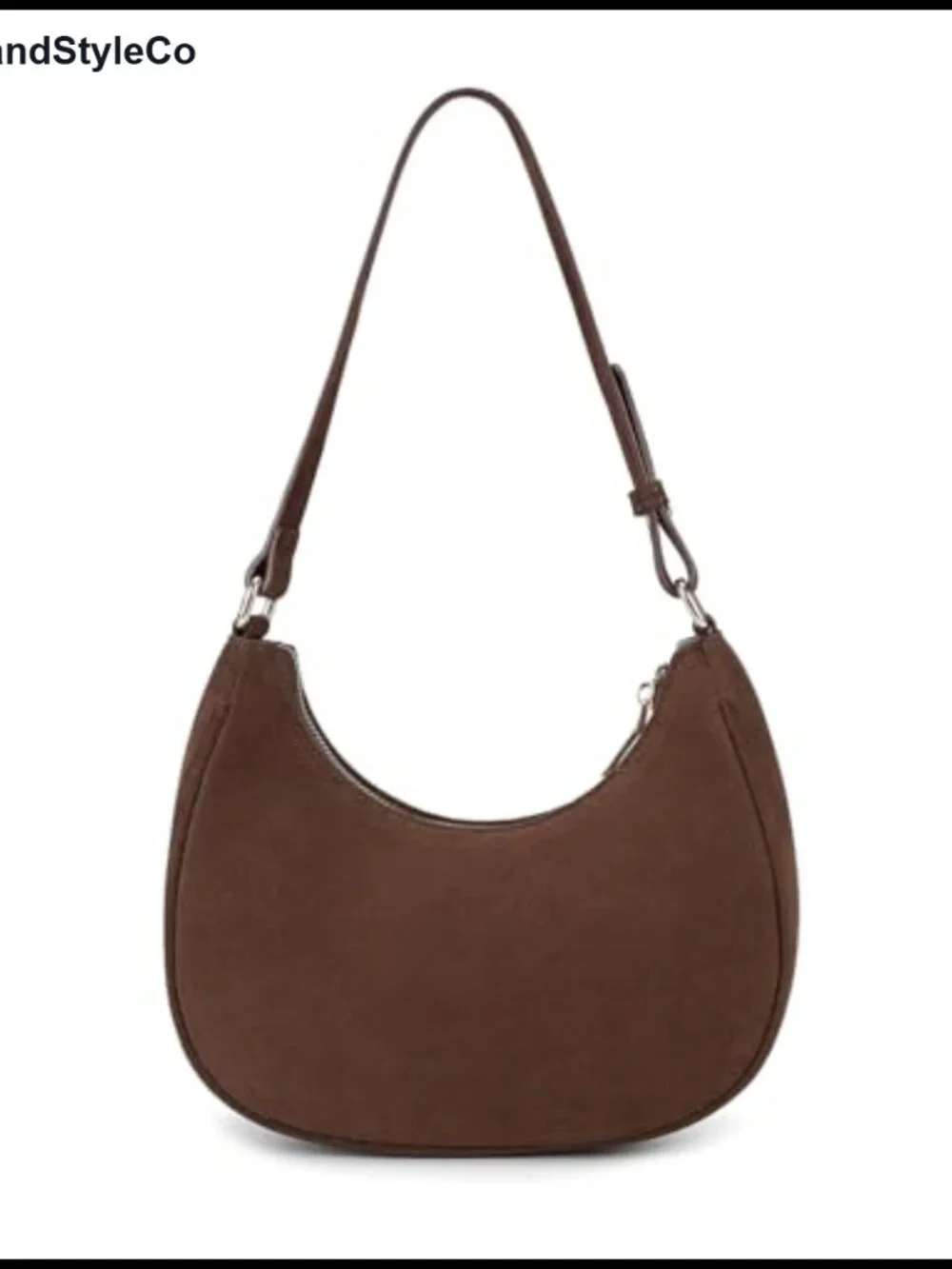 Crescent Hobo Shoulder Bag Women Cute Tote Purse PU Leather Zipper Closure
